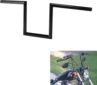 CUSTOM CHROME CCI 10" Rise 1" Fat Z-Bar Handlebar Fit For Harley-Davidson Honda Yamaha Suzuki Kawasaki Triumph Most Chopper Cruisers Bobber Bike Cafe Racer