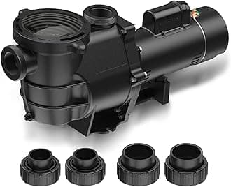 BRIOPAWS 2HP Dual Speed Pool Pump 230V, 6420GPH Flow, 66FT Head Lift, 1.5" and 2" Fittings, Self-Priming Water Pump for Inground/Above Ground/Seawater Pools and Hot Tubs, ONLY 230V 60HZ AC