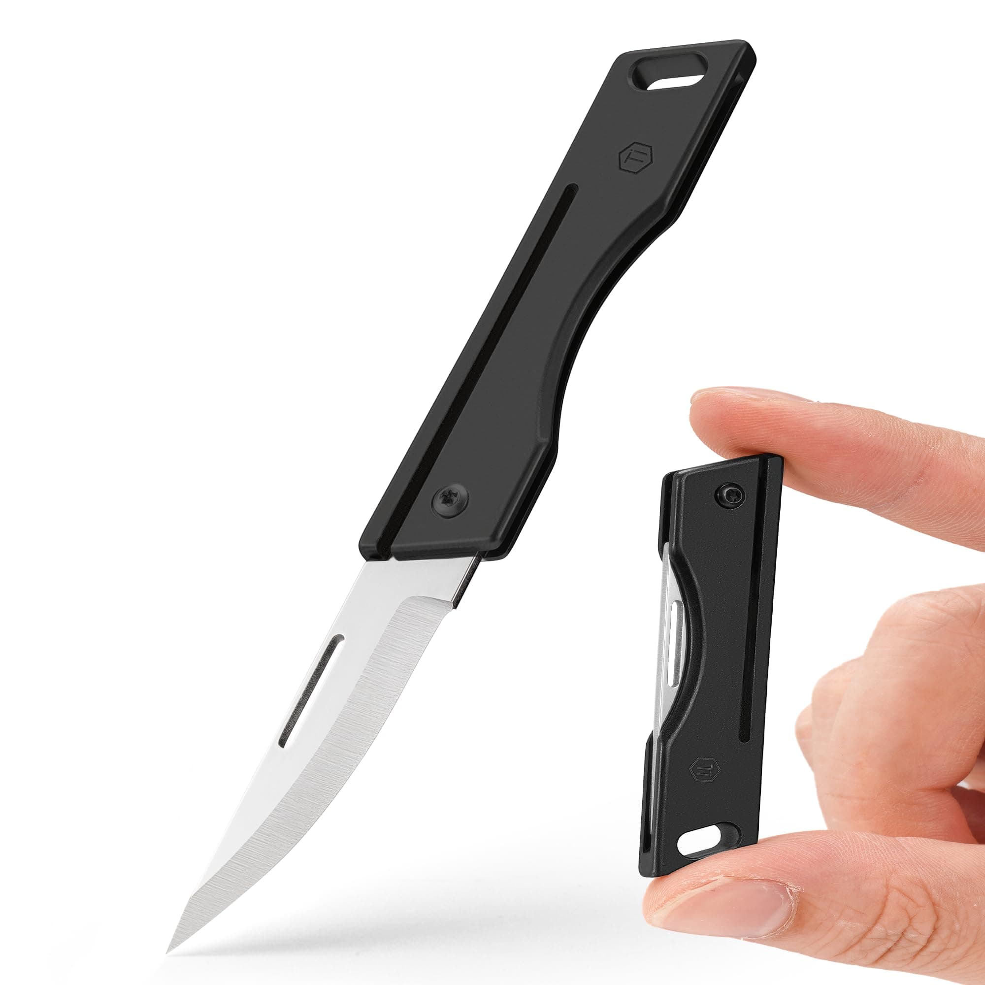 KeyUnity KK06M Titanium Folding Pocket Knife- Razor Sharp Folding Blade, Lightweight EDC Tool For Camping And Everyday Carry (Black)