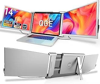Laptop Screen Extender, 14" 1080P FHD Triple Monitor for Laptop Extension- 315°Rotate Portable Dual Monitor Screen for 13.3-16.5" Laptops Type-C/HDMI/USB-A Plug & Play for Wins/Mac/Chro
