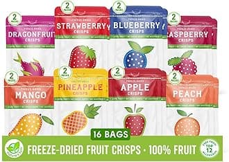 - Nature’s Turn Freeze-Dried Fruit Crisps –Healthy, Gluten-Free,Crispy & Delicious,Plant-Based Snack,Ideal for Cereal, Smoothies, School Lunches, & On-the-Go, Superfruit Variety Bags of 16(0.53 oz Each)