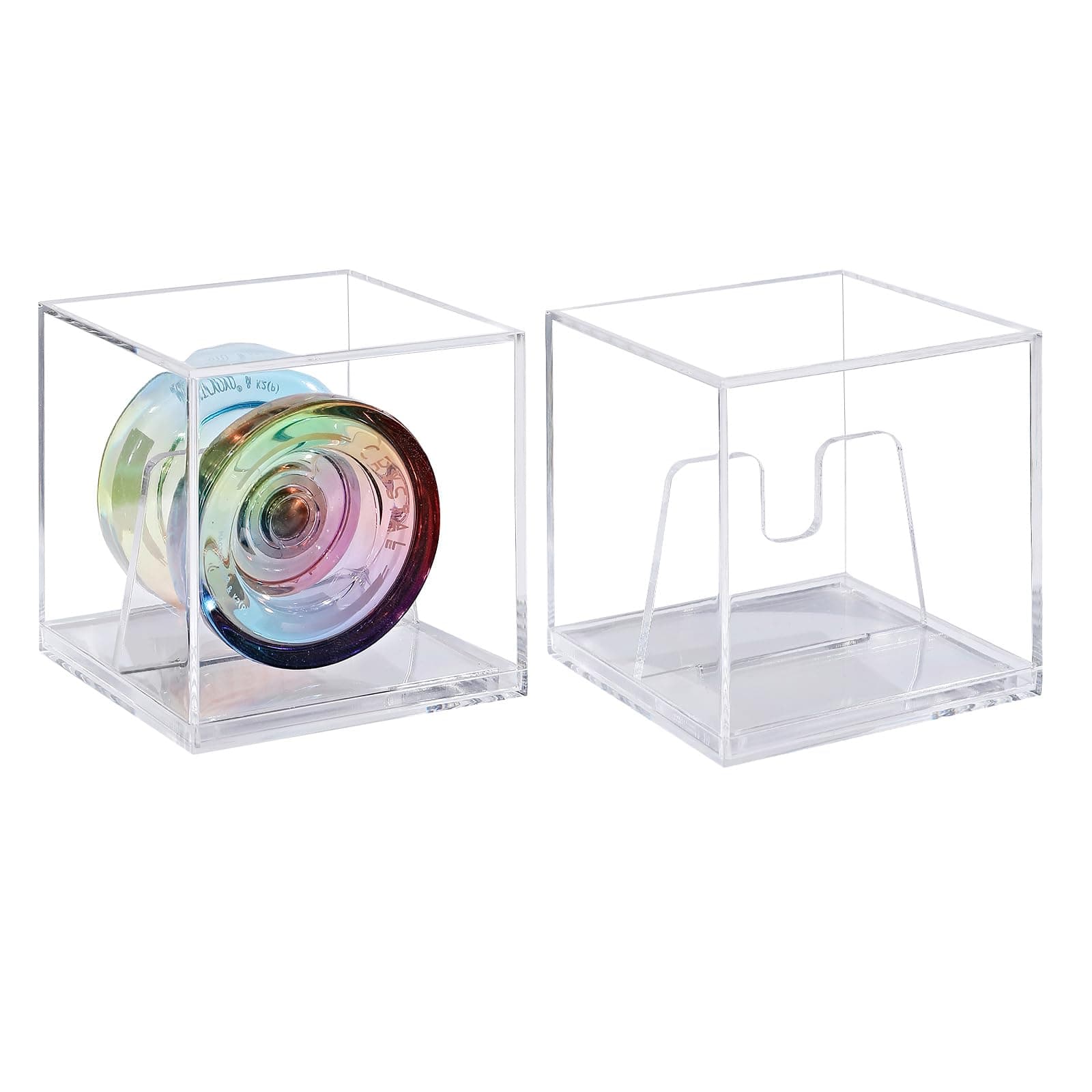 2 Pack Professional Yo-yo Display Storage Case - Transparent With Stand, High-End