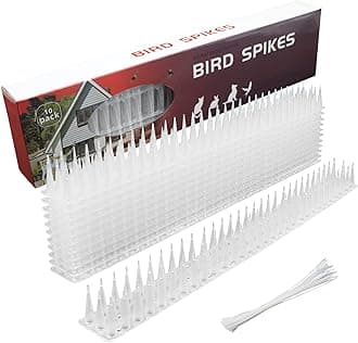 10PCS Plastic Bird Spikes for Pigeons Bird Repellent Fence Wall Spikes Cat Intruder Deterrent Bird Repellent Pigeon Spikes Anti Climb Spikes with Nylon Zip Ties for Squirrel Pigeon