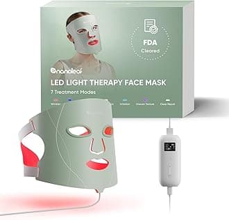 Nanoleaf LED Light Therapy Face Mask, 7 Targeted Light Modes, Portable Red Light Mask with NIR LEDs, Skin-Friendly Silicone & Eye Protect, 5-10 Mins Quick Treatment, Infrared Rechargeable