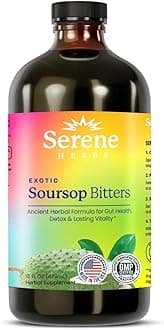 Soursop Bitters Liquid - Organic Herbal Guanabana Detox with Black Seed, Moringa & Ginger - Supports Digestive Wellness & Immune Function - 16 fl oz​
