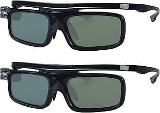 3D Glasses, Active Shutter Rechargeable Eyewear for 3D DLP-Link Projectors Cocar Toumei - Pack of 2
