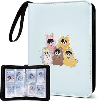 Kpop Merch Photocard Binder Cute 400 Pockets Photocard Holder Book with Sleeves Photo Album for Lomo Cards, Light Teal-MOA