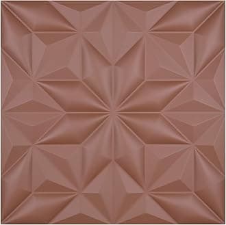 Art3d 3D Leather Tiles Decoartive 3D Wall Panels, Chocolate Pyramid 23.6" x 23.6" (6 Pack)