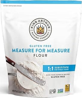 King Arthur Measure for Measure Gluten-Free Flour: All-Purpose 1:1 Substitute for Wheat Flour, Non-GMO, Kosher Certified, 3 lbs Bag for Baking Cookies, Cakes, Muffins