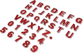 Auto Dynasty Metal Emblem Decal Logo Trim Badge Text Red Number 1 - Not a Set