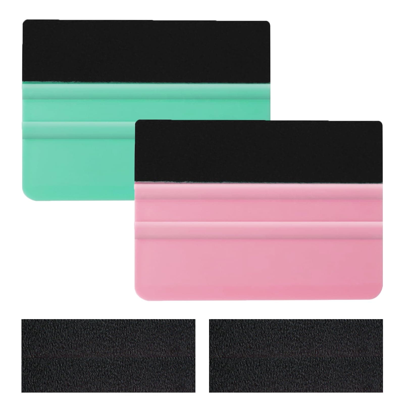 LIAMGUS 2 pcs vinyl squeegee, vinyl wrap tools, 4 Inch Felt Squeegee Vinyl Scraper Tool, for Car Vinyl Wrap, Window Tint, Wallpaper, Decal Sticker（green and pink）