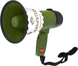 Megaphone with Speaker Microphone Siren and 240-Second Recording Bullhorn Includes Volume Control for Outdoor Events and Crowd Management