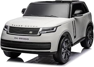 DORSA Licensed Kids Range Rover Realistic Design Premium Version Music, USB & Light | Electric Kids Baby Big Car Battery Car for Kids to Drive 2 to 7 Years Boy Girl(White)