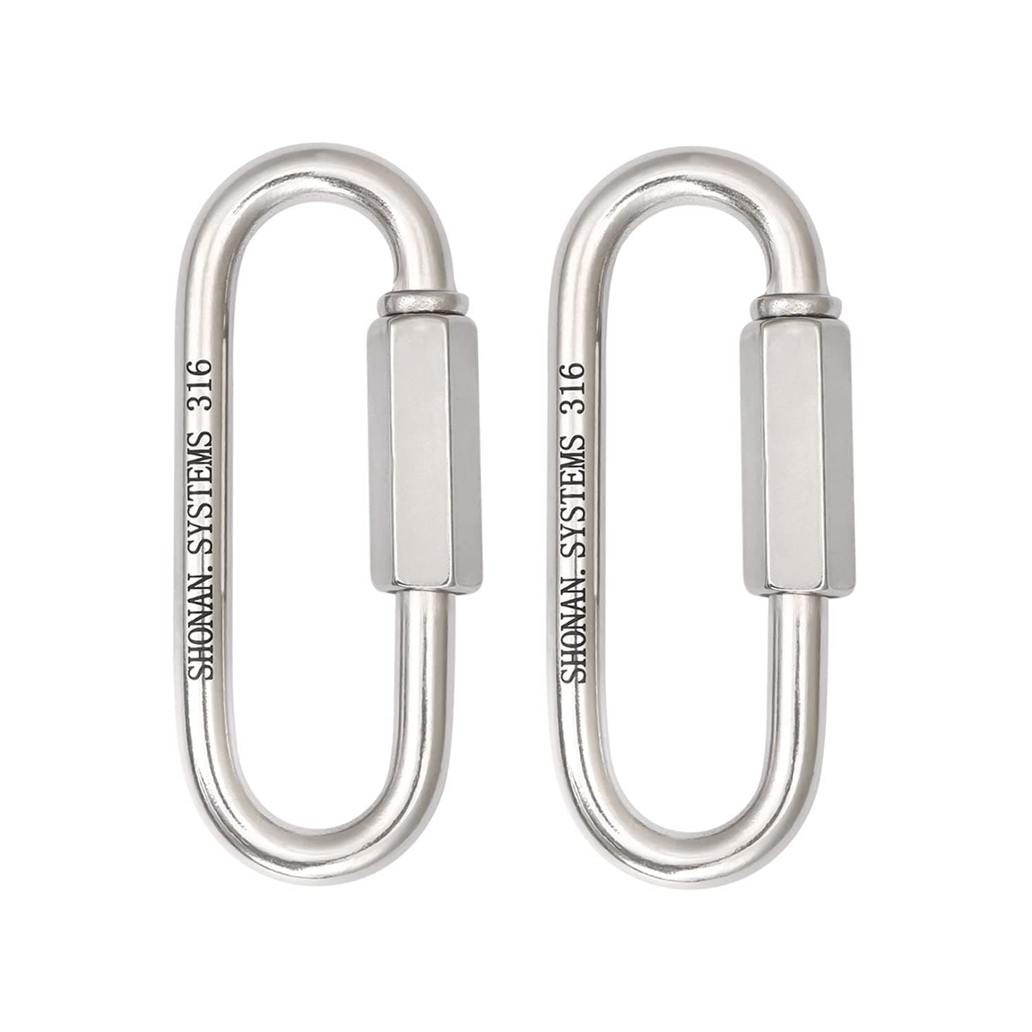 SHONAN 3.6" Chain Quick Links, 2 Pcs 5/16" Marine Grade Screw Chain Links, Large Opening Chain Connector Chain Coupler, 1450 Lbs Capacity