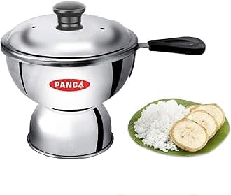 Chiratta Puttu Maker with Handle Use with Pressure Cooker Puttu Kutti Puttu Steamer Silver, Make in India