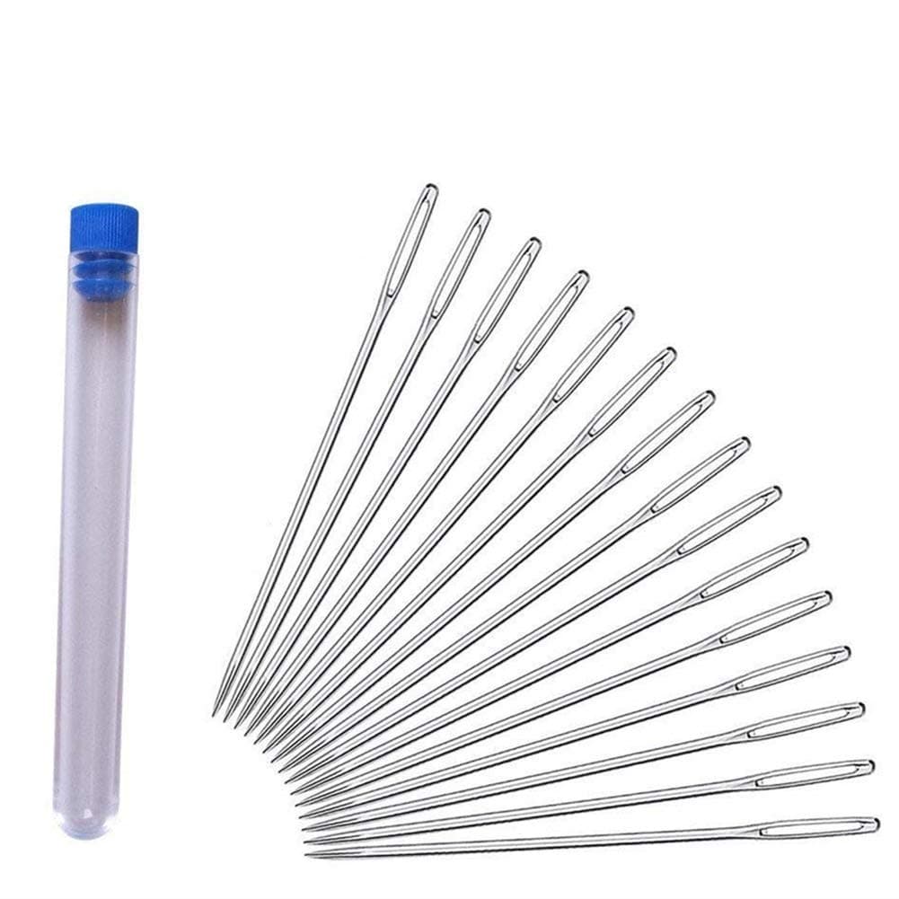 Needles with Large Eyes, 40 Pieces 2 Inch Sharp Point Needles Sewing Needles with Length 50mm Diameter 0.9mm Easy to Thread Prime
