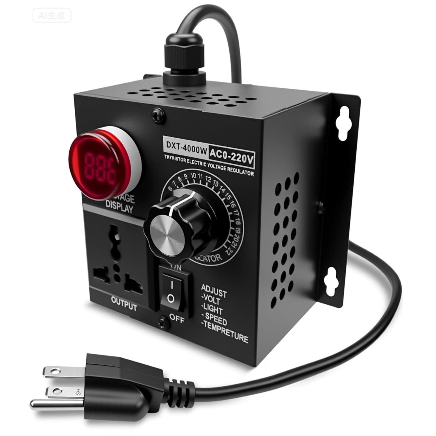 AC Motor Variable Speed Controller for Router Fan Electric Motor Rheostat, SCR Voltage Controller 120V 220V 15A 4000W Max