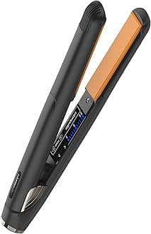 GLAMPALM Classic Vibrating 1" | Ceramic Flat Iron Infused with Vita-C, Korean No.1 Hair straighteners for Women, Dual Voltage, Low Heat Hair Straightener, Hair Styling Irons | GP225