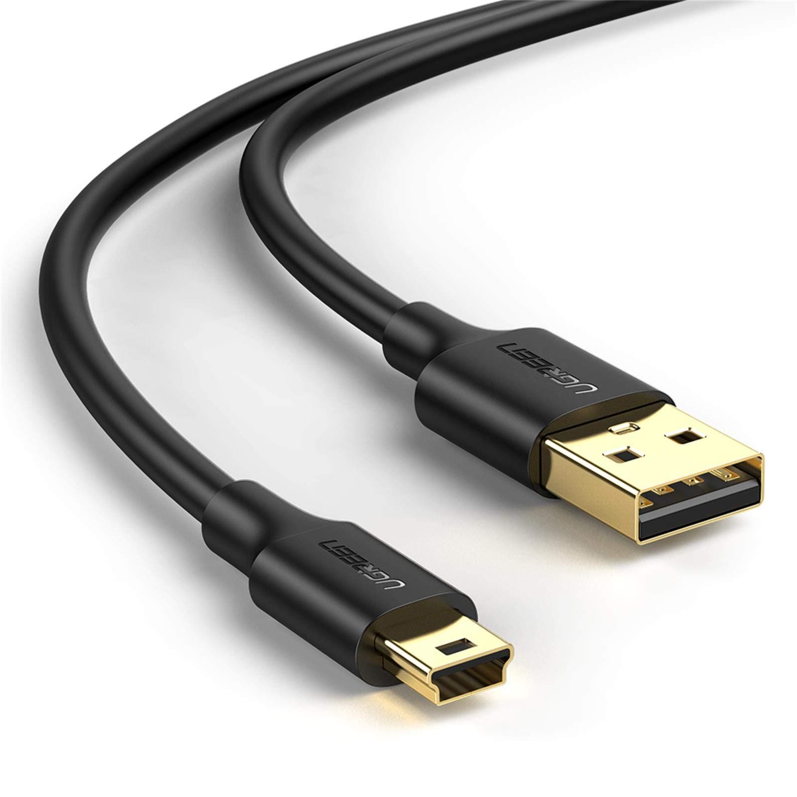 UGREEN Mini USB Cable, USB 2.0, A Male to MiniB Male, Gold Plated Connector, Compatible with PS3, Dash Camera, Digital Camera, Hard Drive, Etc, 9.8 ft (3 m)
