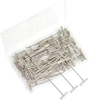 50 Pcs Straight T Pins for Blocking Knitting Sewing Modelling Wig Making and Crafts (1.8 Inch)