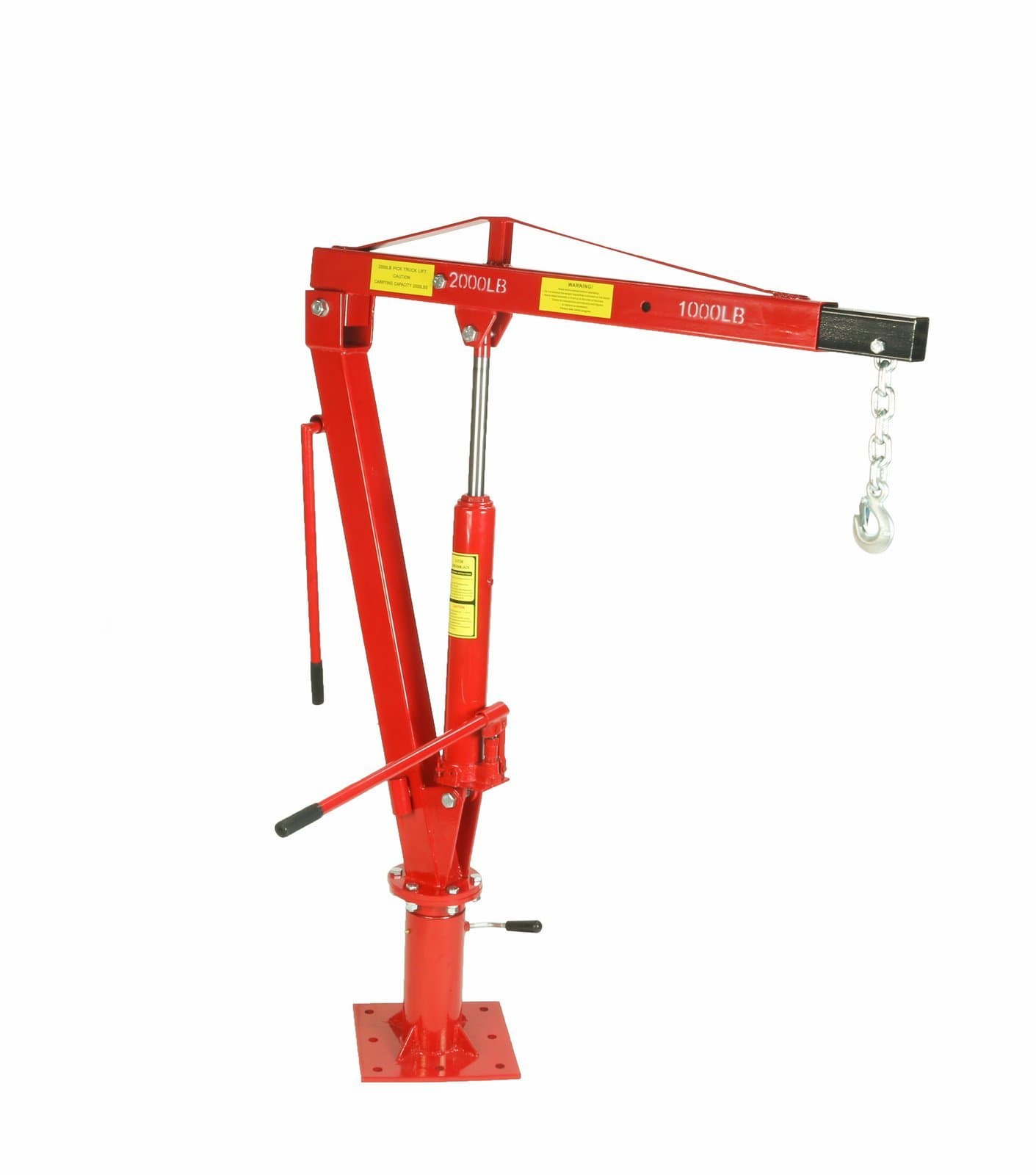 2000 LBS Swivel Base Hydraulic Engine Hoist Foldable Davit Crane fits Pickup Truck with Removable Base