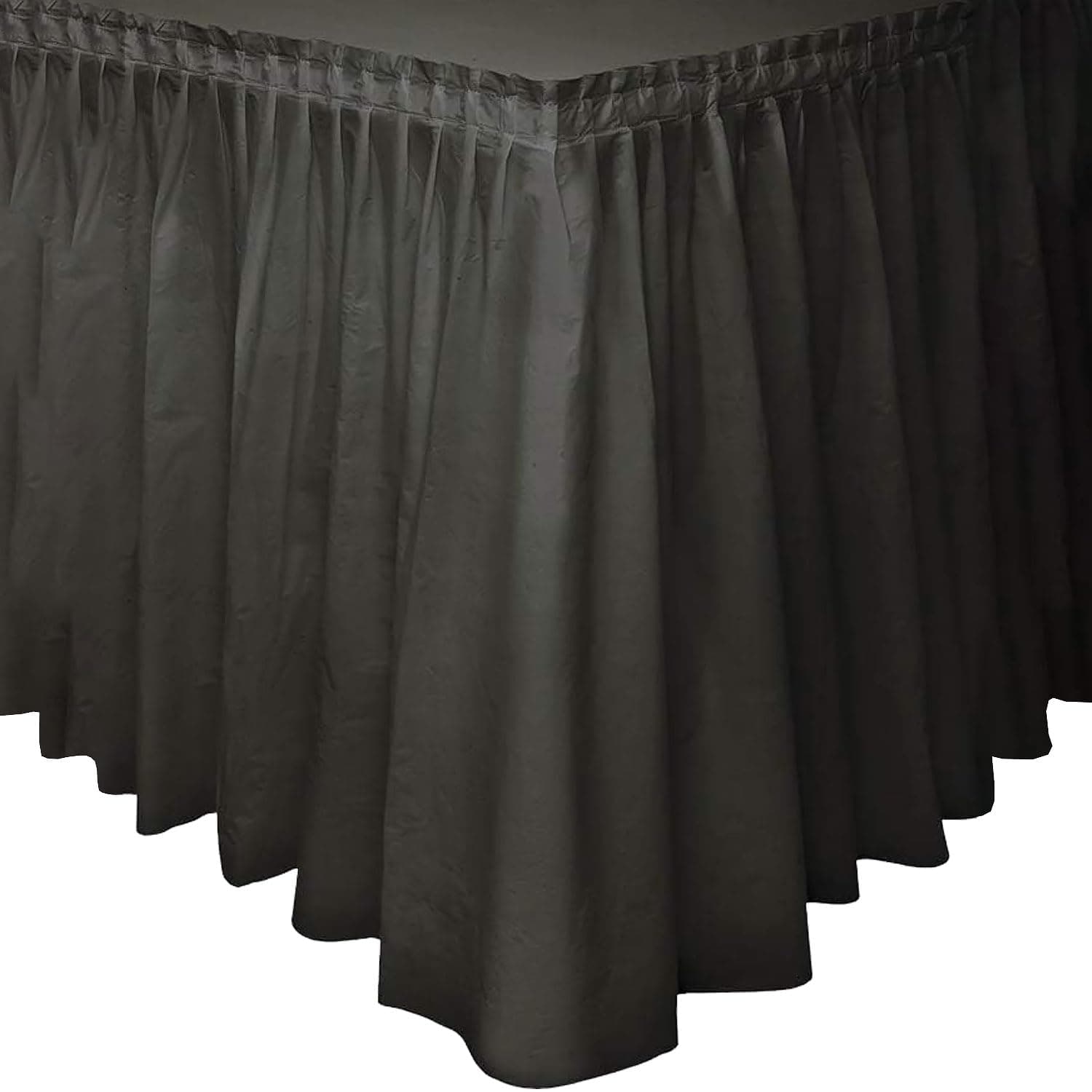 Unique Industries Black Solid Plastic Table Skirt, 14-Foot Length