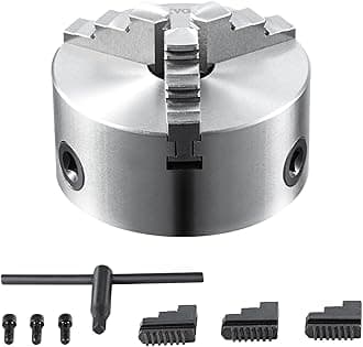3-Jaw Lathe Chuck, 6'' Self-Centering Lathe Chuck, 0.14-6.3 in/3.5-160 mm Clamping Range with T-key Fixing Screws Reversible Jaws, for Lathe 3D Printer Machining Center Milling Drilling Machine