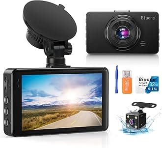 Dash Cam Front and Rear, Dash Camera for Cars with 32G Card Super Night Vision, Car Dash Cam 1080P Dashboard Camera with G-Sensor, Parking Monitor, Loop Recording, Motion Detection Car Camera