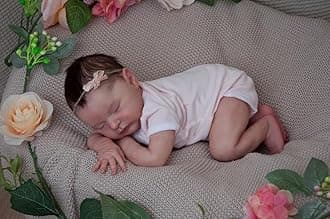 RXDOLL Lifelike Reborn Baby Dolls Sleeping Girl 20 Inch Baby Soft Body Realistic Newborn Doll Real Life Baby Dolls Boy with Feeding Kit & Gifts for Kids Age 3+
