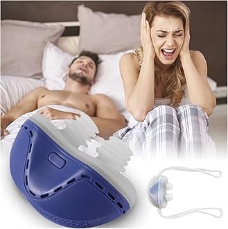 Anti-snoring Device,Electric Snore Stopper, Adjustable Wind Speed Double Eddy Current,Mini CPAP Anti Snoring Electronic Device for Men and Women to Improve Breathing and Sleep,Blue