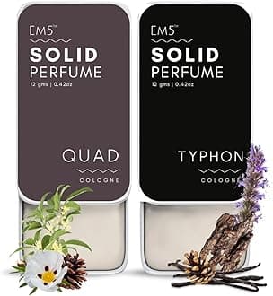 EM5 Pack of 2 Quad & Typhon Solid Perfumes | Alcohol Free Cologne for Men & Women | Non-Greasy Wax Perfume | Strong & Lasting Fragrance | Gifting Set for Him & Her