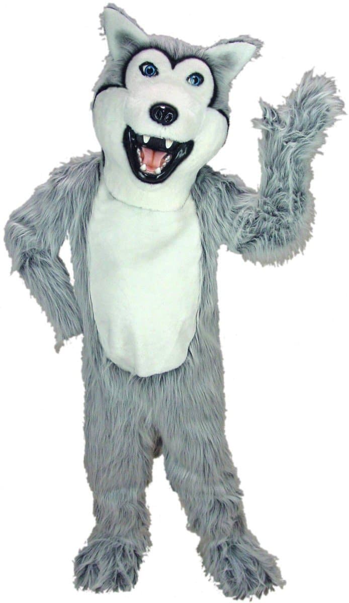 Grey Husky Mascot Costume