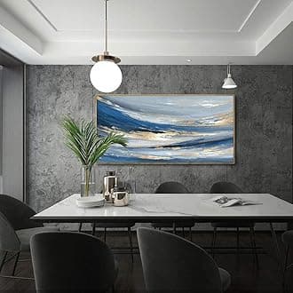 vgrozirh Abstract Wall Art Canvas Paintings Blue Fantasy Modern Large Framed Artwork Decor for Living Room Bedroom Office Painting Home Decor 30"x60"