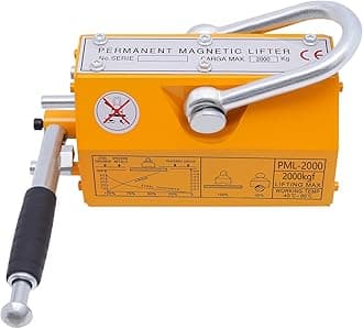 Magnetic Lifter, 4400lbs/2000kg Pulling Capacity, Steel, Neodymium, Lifting Magnet with Release, Permanent Lift Magnets, Heavy Duty Magnet for Hoist, Shop Crane, Block, Board