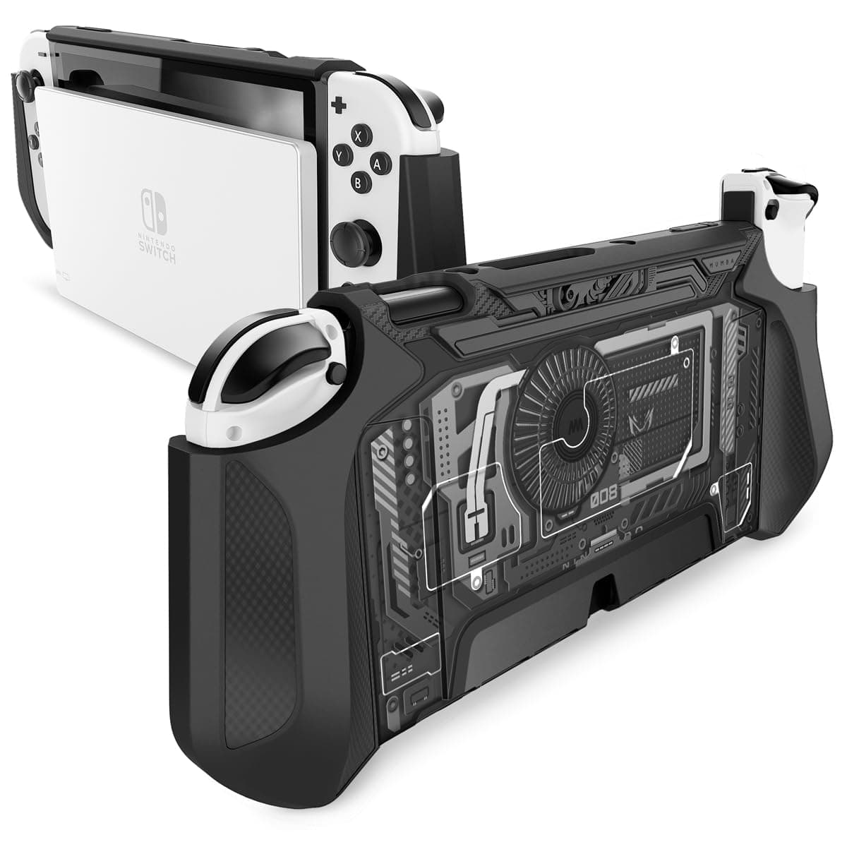 Mumba Dockable Case for Nintendo Switch OLED 2021, [Blade Series] TPU Grip Protective Cover Accessories Compatible with Nintendo Switch OLED 7 Inch and Joy-Con Controller (Cobalt)