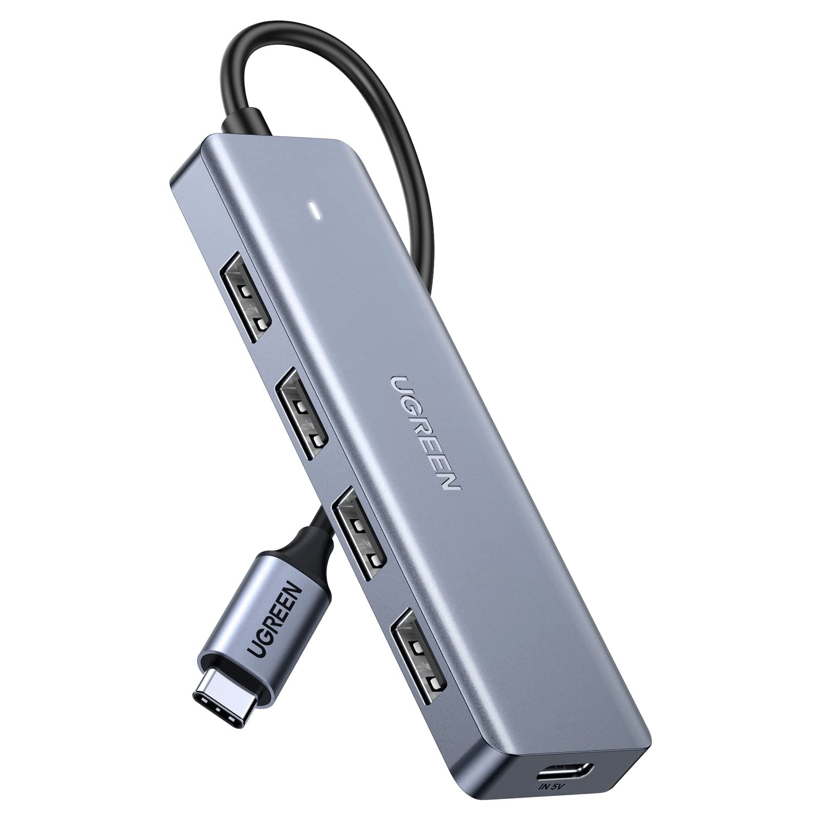 USB C Hub 4 Ports, Type C to A Adapter with 4 USB 3.0 Data and 5V/2.4A Power Ports for PC Laptop Tablet Phone Compatible with MacBook iMac iPad iPhone 17/16/15 Pro Max Galaxy S25 (0.15M)