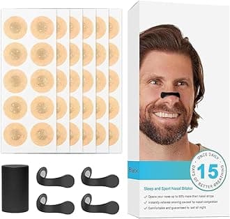 Proxism Magnetic Nasal Strips for Breathing | Anti Snoring Nose Clip | Skin Safe Sleep Nasal Strips | Nasal Dilators For Breathing | Instant Releif From Snoring | Snore Stopper | Anti Snoring Nose Clip | Anti Snoring Devices For Men | 15 Count (Multi, STICKER-15)