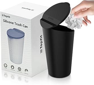 BMZX Car Trash Can with Lid Small Cup Holder Door Pocket Garbage Can Bin Trash Container Fits Auto Home Office, Black 1 Pack