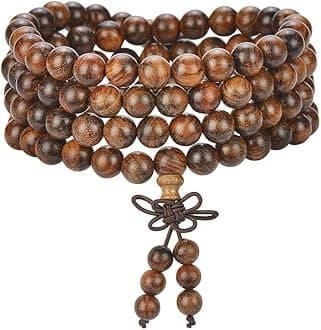 Mala Beads Bracelet 108 8mm Prayer Meditation Sandalwood Elastic