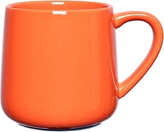 Bosmarlin Glossy Ceramic Coffee Mug, Tea Cup for Office and Home, 18 oz, Suitable forDishwasher and Microwave(Orange, 1)
