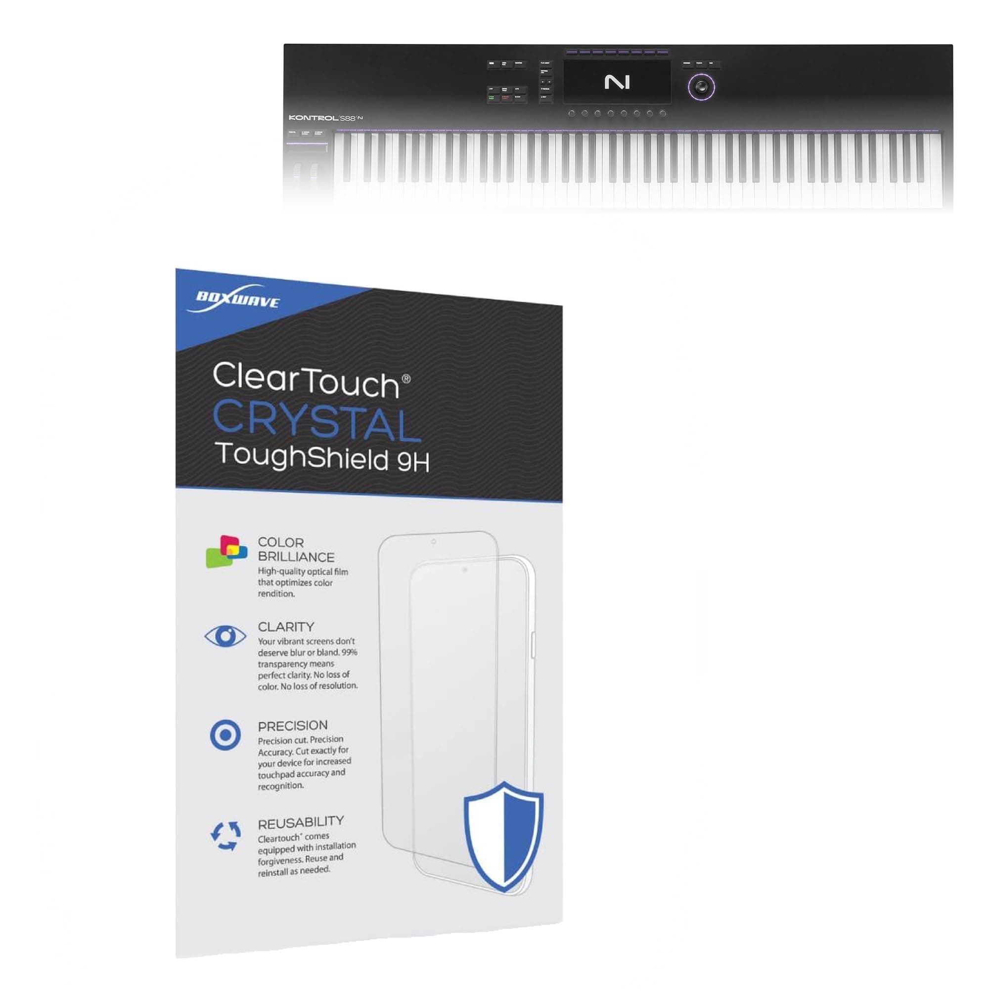 BoxWave Screen Protector Compatible With Native Instruments Kontrol S88 MK3 - ClearTouch Crystal ToughShield 9H (2-Pack), Clear 9H Tough Flexible Film Screen Protector