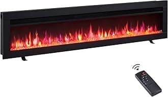 Efiretric® Arthur 60" W 3 in 1 Electric Fireplace (EF459), Freestanding, Wall Mounted, Recessed, 9 Colors Flame Effect, TV Media Wall, Heater 750W/1500W, Remote Control