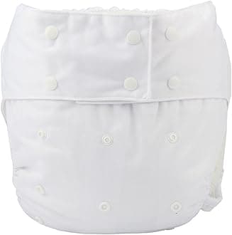 Teen Adult Cloth Diaper Nappy Reusable Washable for Disability Incontinence (White)