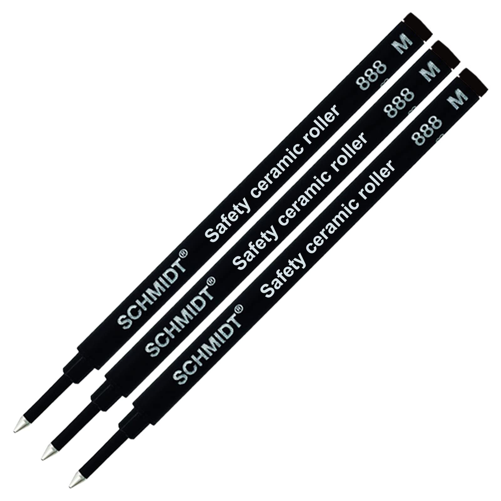 3 Pack - Schmidt 888 Black Medium Rollerball Refill