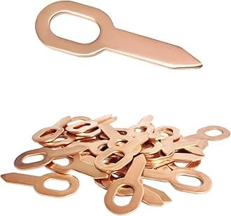 50PCS Dent Puller Rings, Copper Coated Iron Car Body Dent Pulling Straight Washer, Automotive OT Pulling Washers Metal Shrink Repair Tool Set for Panel Spot Welder Soldering
