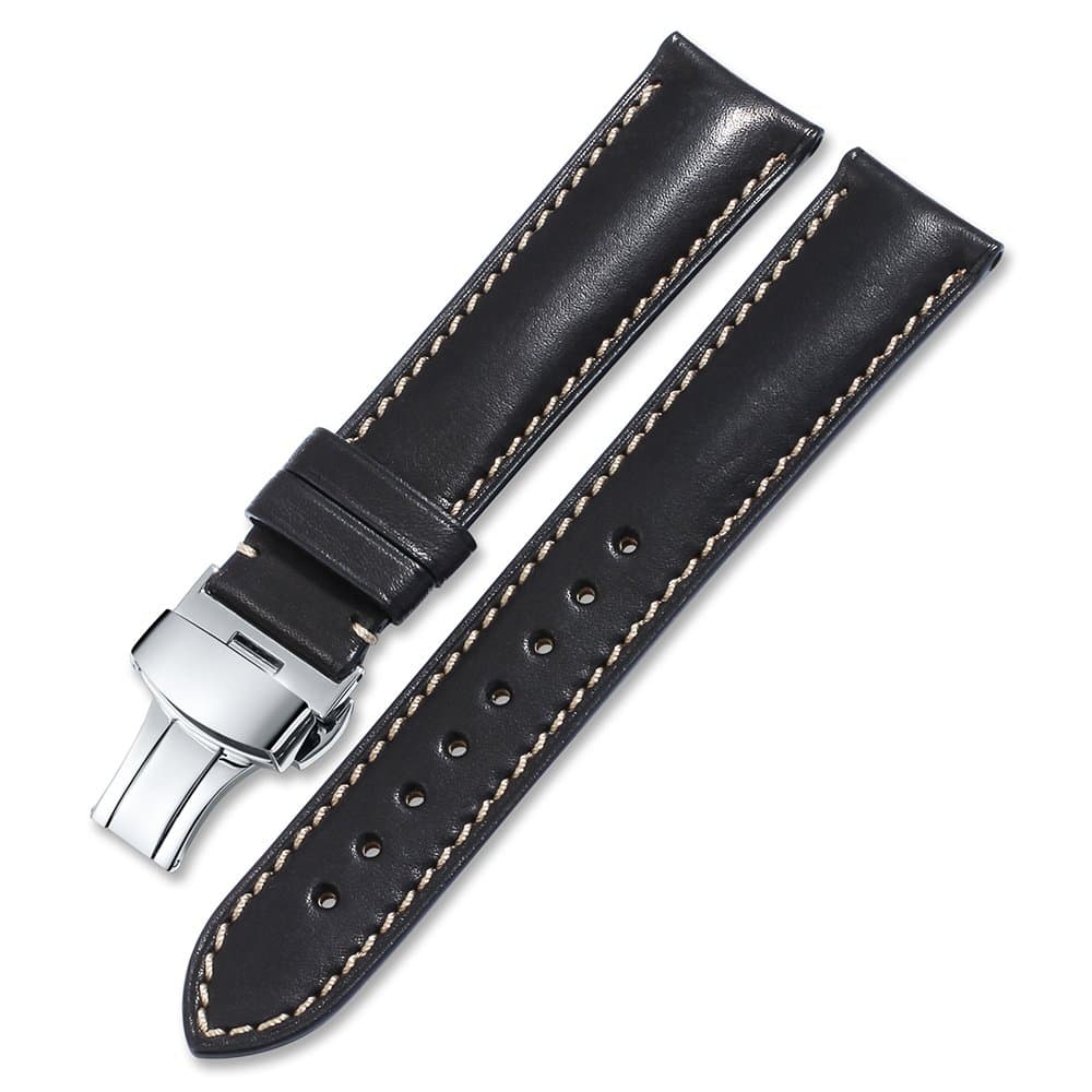 iStrap Calf Leather Watch Strap Quick Release Band Deployant Clasp Replacement 16 18 19 20 21 22 24mm