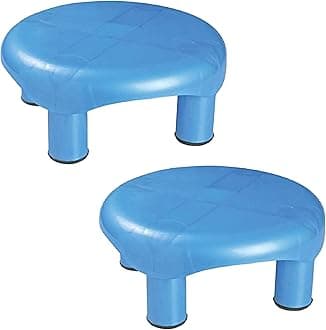 Kuber Industries Pack of 2 Bathroom Stool | Stool for Sitting | Plastic Stool for Bathroom | Anti-Slip with Strong Bearing | Patla for Toilet | Blue