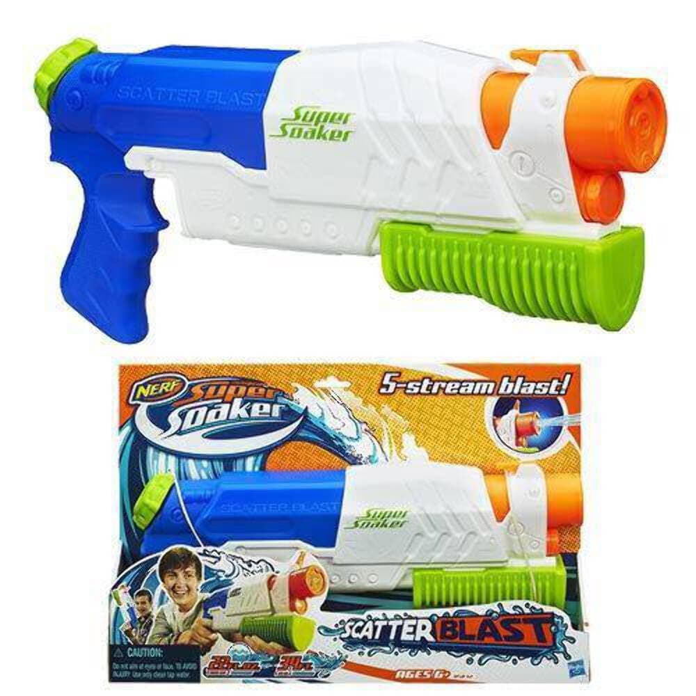 Nerf Super Soaker Scatter Blast Water Blaster, 5 Streams of Water, Pump Action, Kids Outdoor Water Toy, Gifts for 6 Year Old Boys & Girls