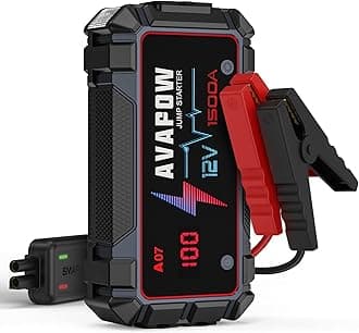 AVAPOW Jump Starter 1500A Peak Current Jumper Cables Kit for Car(Upto 12V 7L Gas/5.5L Diesel Engine) with USB Quick Charging and 400 Lumen LED Jump Starter Battery Pack