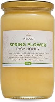 Earthbreath Spring Flower Raw Honey - 1kg - Pure, Unpasteurised, and Unfiltered - Natural Sweetener for Cooking, Coffee, Tea, Juice, Drinks